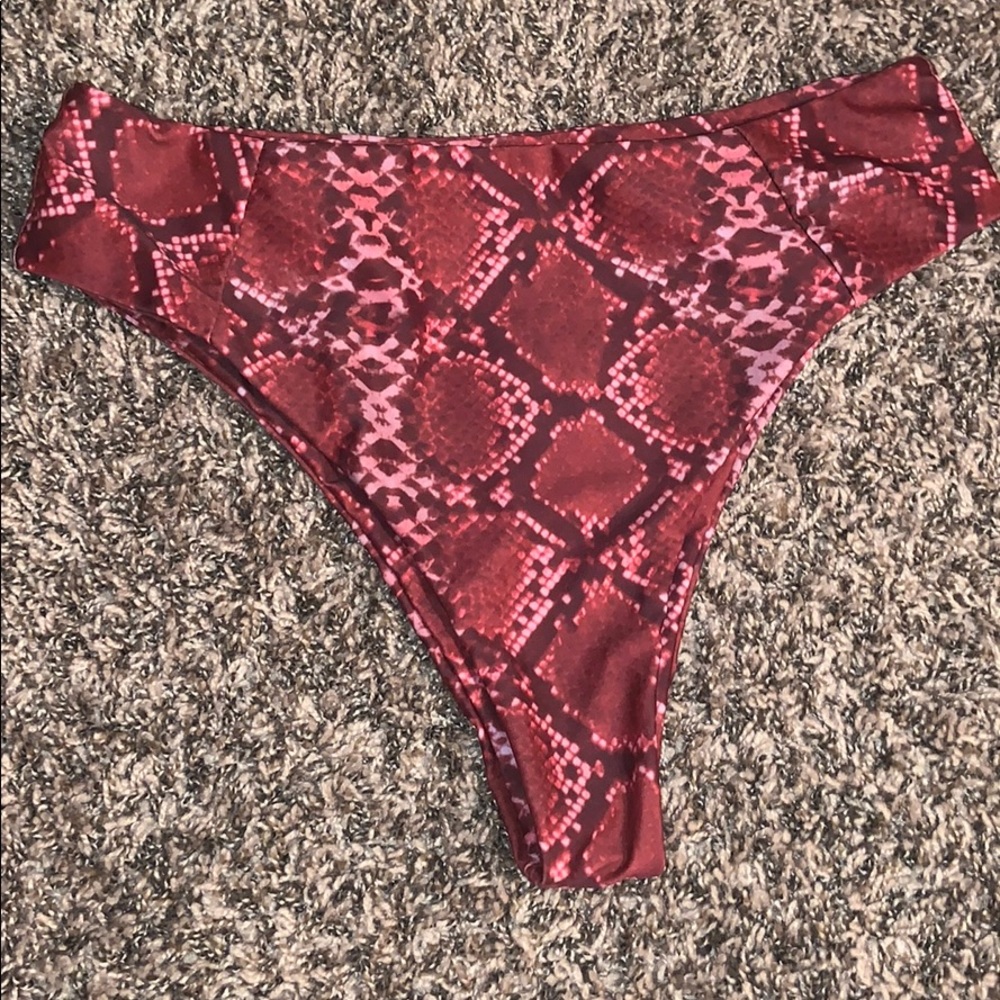 Red snakeskin pattern bathing bottoms